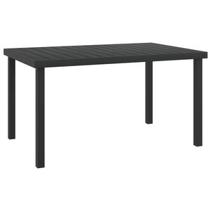 vidaXL Table de jardin noire 140x90x74 cm aluminium et WPC