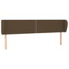 vidaXL T&ecirc;te de lit avec oreilles Marron fonc&eacute; 183x23x78/88 cm Tissu