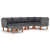 vidaXL Salon de jardin 6 pcs avec coussins R&eacute;sine tress&eacute;e Gris