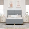 vidaXL Cadre de lit avec t&ecirc;te de lit Gris clair 140 x 200 cm tissu