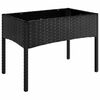 vidaXL Salon de jardin 4 pcs avec coussins Noir R&eacute;sine tress&eacute;e