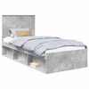 vidaXL Cadre de lit Gris B&eacute;ton 90 x 190 cm Bois de pin massif