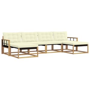 vidaXL Ensemble de canap&eacute;s d'ext&eacute;rieur 6 pc Blanc et cr&egrave;me