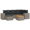 vidaXL Salon de jardin avec coussins 7 pcs gris r&eacute;sine tress&eacute;e