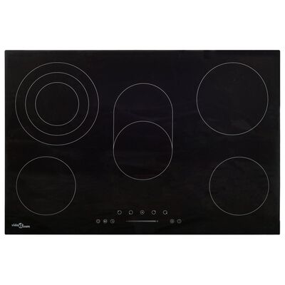 vidaXL Plaque de cuisson Céramique 5 brûleurs Contrôle tactile 8500 W