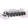 vidaXL Ensemble &agrave; manger de jardin 17 pcs coussins noir r&eacute;sine tress&eacute;e