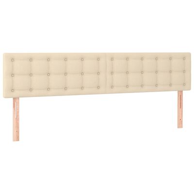 vidaXL Sommier à lattes de lit avec matelas Crème 160x200 cm Tissu