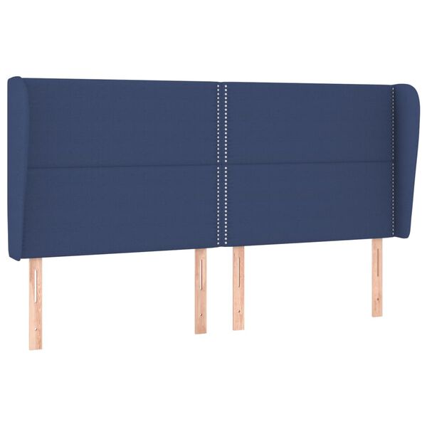 vidaXL T&ecirc;te de lit avec oreilles Bleu 163x23x118/128 cm Tissu