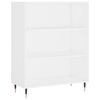 vidaXL Buffet haut Blanc 69,5x34x180 cm Bois d'ing&eacute;nierie