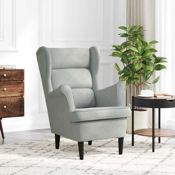 vidaXL fauteuil Gris clair 92 x 71 x 91 cm Velours