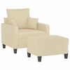 vidaXL Fauteuil avec repose-pied Cr&egrave;me 60 cm Tissu