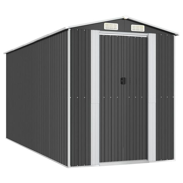 vidaXL Abri de jardin Anthracite 192x440x223 cm Acier galvanis&eacute;