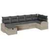 vidaXL Ensemble de canap&eacute; de jardin 7 pcs Gris clair polyrotin