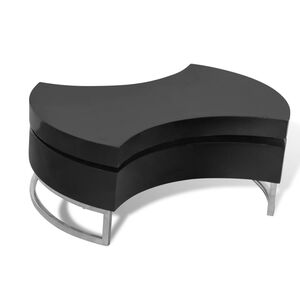 vidaXL Table basse &agrave; forme r&eacute;glable noir brillant