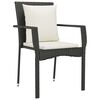 vidaXL Ensemble &agrave; manger de jardin coussins 7pcs Noir R&eacute;sine tress&eacute;e