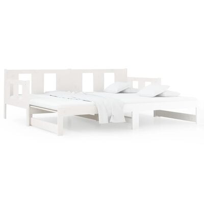 vidaXL Lit coulissant sans matelas blanc 2x(90x190) cm