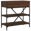 vidaXL Table console ch&ecirc;ne marron 75x34,5x75 cm bois d'ing&eacute;nierie