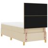 vidaXL Lit &agrave; ressort LED avec matelas Cr&egrave;me 90 x 200 cm tissu