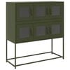 vidaXL Buffet vert olive 100,5x39x107 cm acier lamin&eacute; &agrave; froid