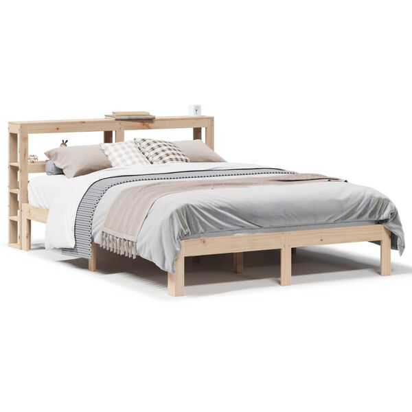 vidaXL Cadre de lit avec t&ecirc;te de lit sans matelas 140x190 cm