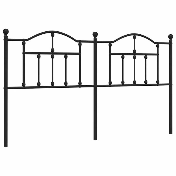 vidaXL T&ecirc;te de lit m&eacute;tal noir 160 cm