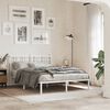 vidaXL Cadre de lit m&eacute;tal sans matelas et t&ecirc;te de lit blanc 140x200 cm