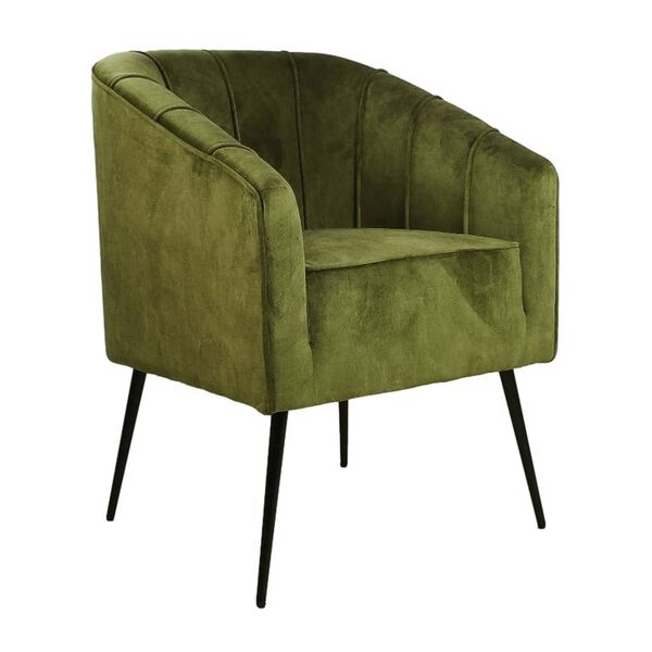 HSM Collection Chaise de salle &agrave; manger Chester Vert olive