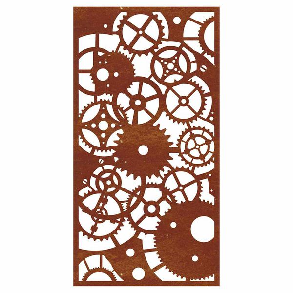 vidaXL D&eacute;coration murale jardin 105x55 cm design de roue dent&eacute;e