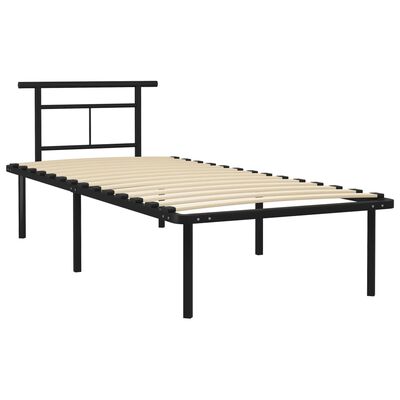 vidaXL Cadre de lit sans matelas noir métal 90x200 cm