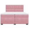 vidaXL Sommier &agrave; lattes de lit avec matelas Rose 200x200 cm Velours
