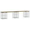 vidaXL Banc de jardin design gabion 203x31x42 cm bois de pin impr&eacute;gn&eacute;