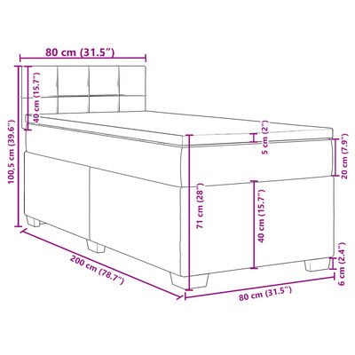 vidaXL Sommier à lattes de lit et matelas Vert foncé 80x200 cm Velours