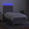 vidaXL Sommier &agrave; lattes de lit et matelas et LED Gris clair 80x200 cm