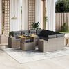 vidaXL Salon de jardin 9 pcs avec coussins gris r&eacute;sine tress&eacute;e
