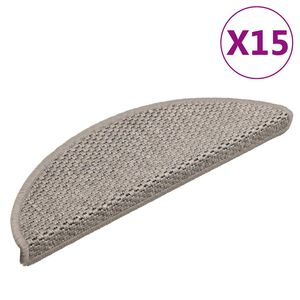 vidaXL Tapis d'escalier autocollants aspect sisal 15 pcs 56x17x3 cm
