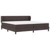vidaXL Lit &agrave; ressorts avec matelas Marron fonc&eacute; 200 x 200 cm tissu