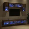 vidaXL Unit&eacute;s murales TV avec LED 6 pcs Bois Ancien Bois d'ing&eacute;nierie