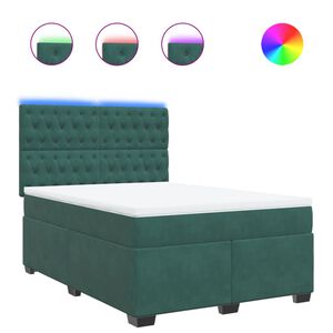 vidaXL Sommier &agrave; lattes de lit et matelas Vert fonc&eacute; 140x200cm Velours