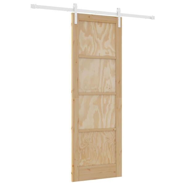 vidaXL Porte coulissante Marron 73,5 x 211 cm Pin massif