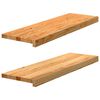 vidaXL Marches d'escalier 2 pcs marron clair 80x30x2 cm ch&ecirc;ne massif