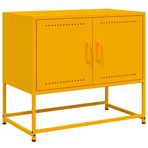 vidaXL Meuble TV jaune moutarde 68,5x39x60,5 cm acier