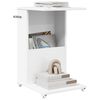 vidaXL Table d'appoint Blanc 40 x 35 x 60 cm Bois d'ing&eacute;nierie