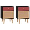 vidaXL Tables de chevet 2 pcs noir 40x30x55 cm bois d'ing&eacute;nierie
