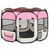 vidaXL Parc pour chiens pliable avec sac de transport Rose 90x90x58 cm