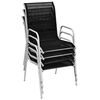 vidaXL Chaises empilables de jardin lot de 4 Acier et textilène Noir