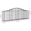 vidaXL Paniers &agrave; gabions arqu&eacute;s 4 pcs 200x30x60/80 cm Fer galvanis&eacute;
