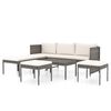 vidaXL Salon de jardin 6 pcs avec coussins r&eacute;sine tress&eacute;e gris