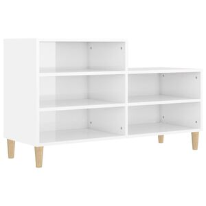 vidaXL Armoire &agrave; chaussure Blanc brillant 102x36x60 cm Bois ing&eacute;nierie