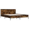 vidaXL Cadre de lit sans matelas ch&ecirc;ne fum&eacute; 135x190 cm
