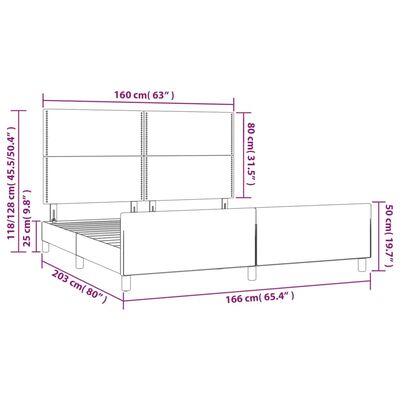 vidaXL Cadre de lit sans matelas bleu foncé 160x200 cm velours